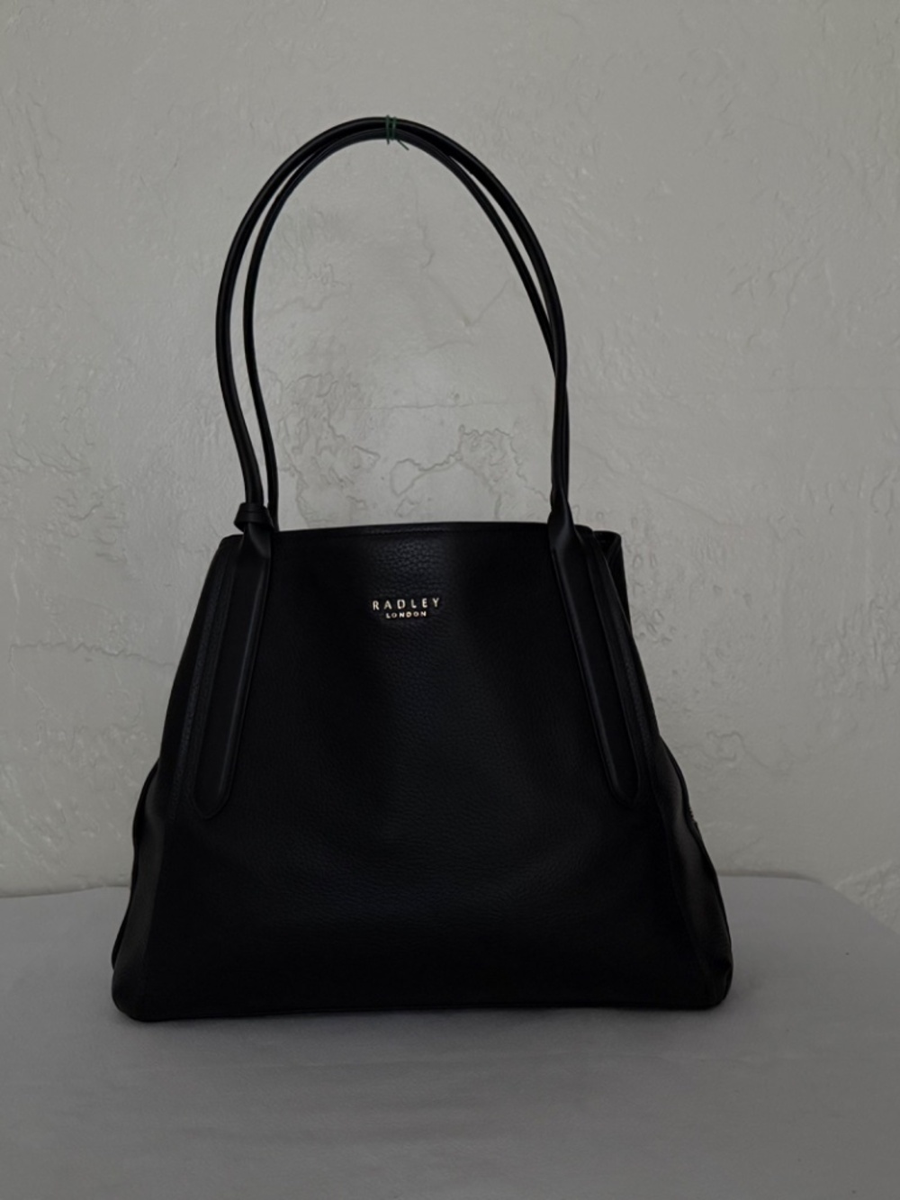 Radley London Black Pebbled Leather Shoulder Tote Bag Gold Hardware